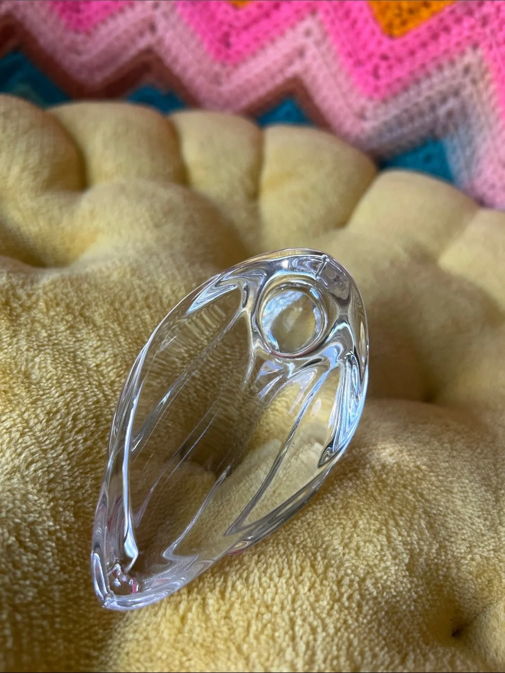 vintage clear glass duck